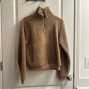 Topshop Tan Teddy Quarterzip